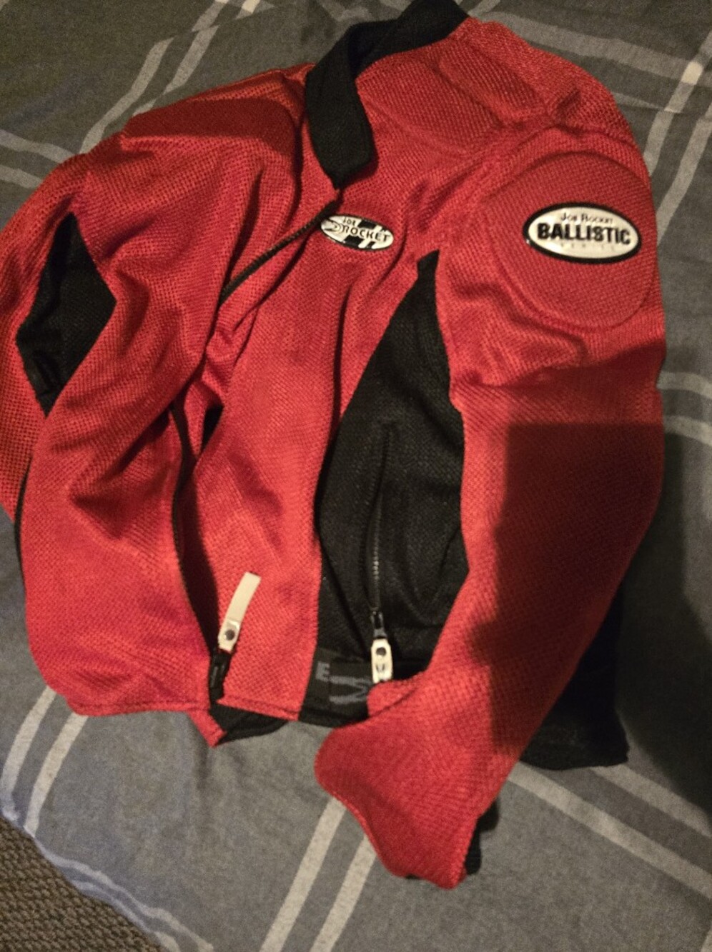 Red Ballistic Mesh Jacket with Black Panels